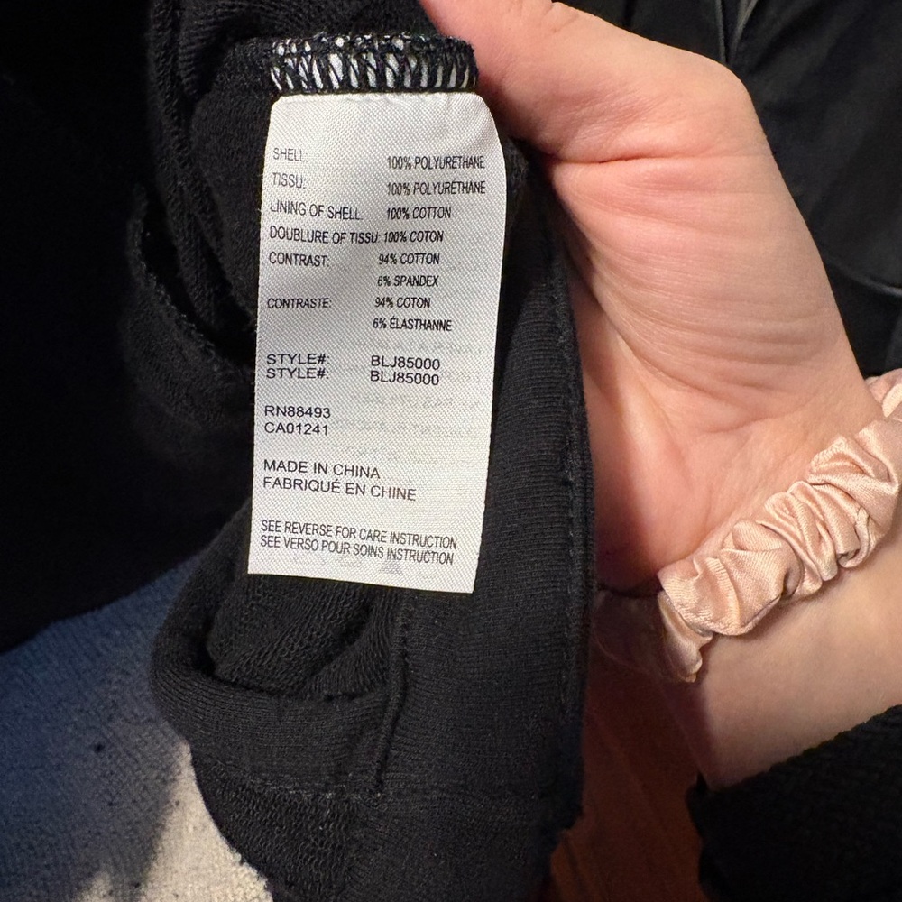 Blanc Noir Black Leather Hooded Jacket - Picture 6 of 6
